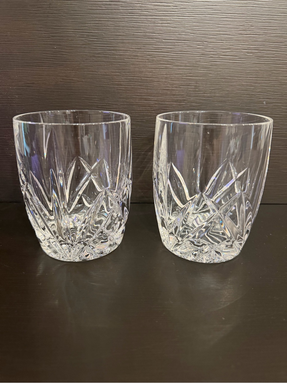 Pair Marquis by Waterford Brookside Crystal Double Old Fashioned Rocks Glasses